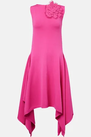 Oscar de la Renta Floral-appliquÃ© asymmetric cocktail dress