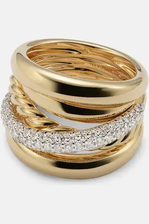 David Yurman DY CrossoverÂ® 18kt ring with diamonds