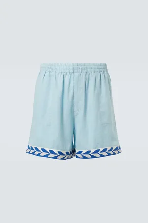 BODE Seedling Stripe linen Bermuda shorts