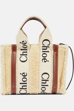 Chloé Woody Small shearling and leather tote