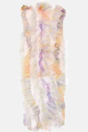 SUSAN FANG Shirred tulle maxi dress
