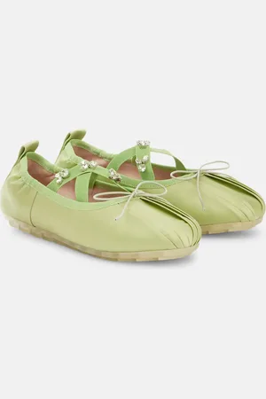 Simone Rocha Grip embellished satin ballet flats