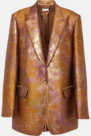 DRIES VAN NOTEN Printed metallic blazer