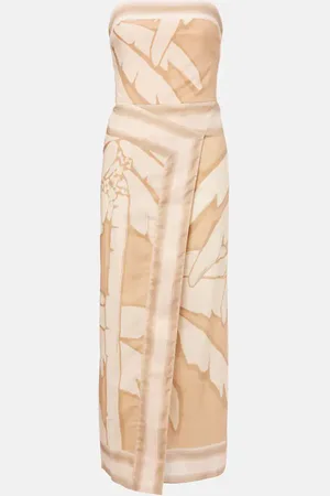 JOHANNA ORTIZ Palms Pontoon cotton poplin midi dress