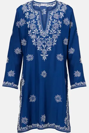 Juliet Dunn Embroidered silk tunic