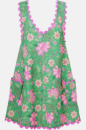 Juliet Dunn Floral printed cotton minidress