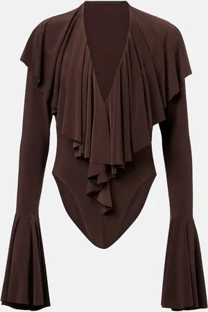 Norma Kamali Ruffled jersey bodysuit