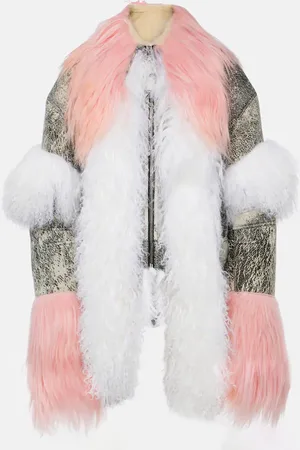The Attico Shearling-trimmed leather jacket