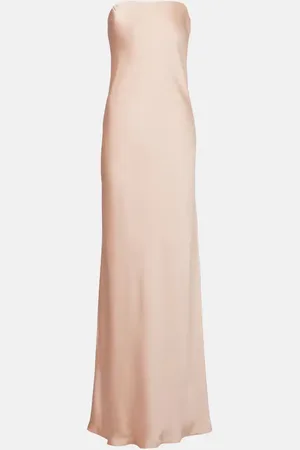Norma Kamali Strapless crÃªpe satin maxi dress
