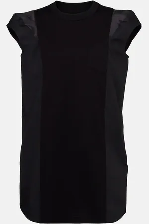 SACAI Poplin and jersey T-shirt dress