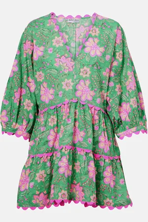 Juliet Dunn Floral printed cotton minidress
