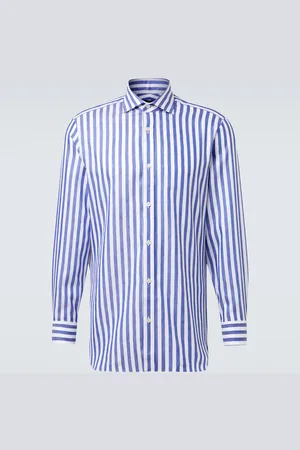 Dunhill Bengal stripe cotton and linen shirt