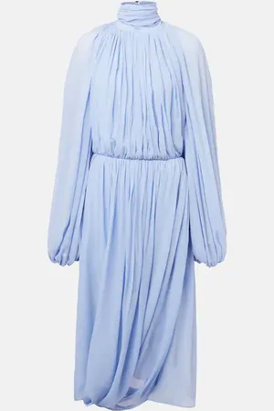 Stella McCartney Gathered silk crepon midi dress