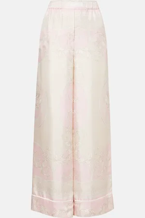 VERSACE Printed silk twill pajama pants