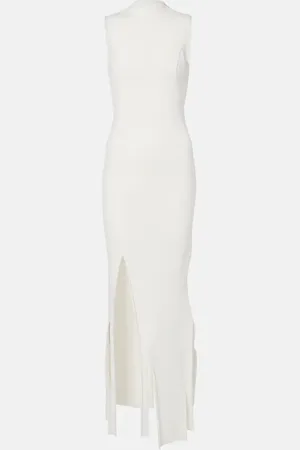 Victoria Beckham Pleated ribbed-knit gown