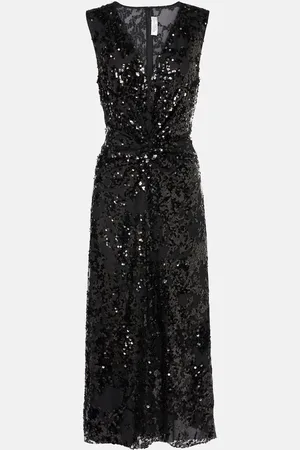 Victoria Beckham Sequined gathered midi dress