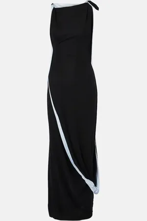Victoria Beckham Asymmetric draped jersey midi dress