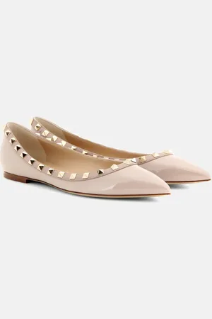 VALENTINO GARAVANI Rockstud patent leather ballet flats