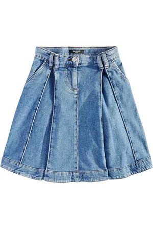 Balmain Pleated denim skirt