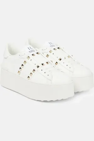 VALENTINO GARAVANI Rockstud Untitled leather platform sneakers