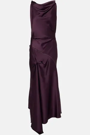 Victoria Beckham Asymmetric draped maxi dreess