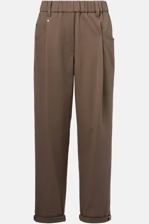 Brunello Cucinelli Cotton-blend slim pants
