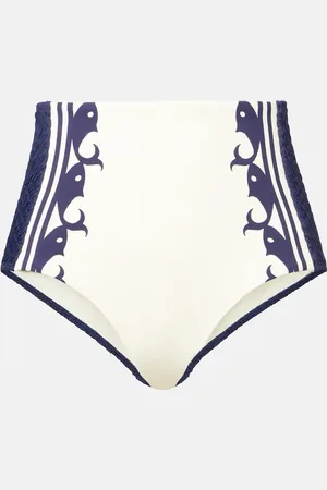 ALÉMAIS Marine printed smocked bikini bottoms