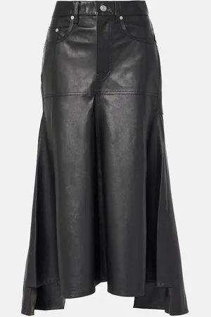 Victoria Beckham Leather midi skirt