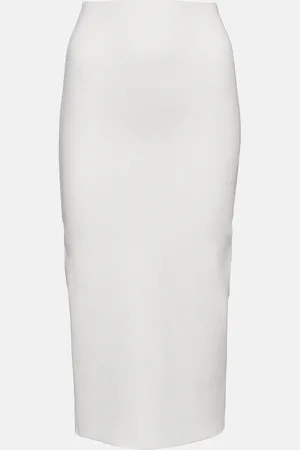 Victoria Beckham Ribbed-knit high-rise midi skirt