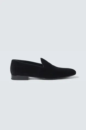 Loro Piana Leather-trimmed velvet loafers