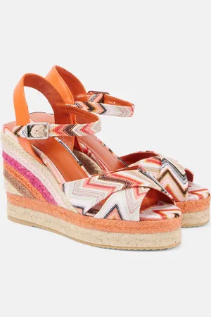 Missoni Carmen leather-trimmed espadrille wedges