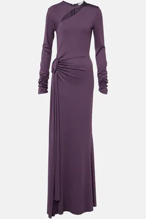 Victoria Beckham Cutout draped jersey maxi dress