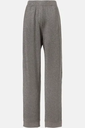 Brunello Cucinelli Cotton-blend lamÃ© wide-leg pants