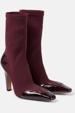 PARIS TEXAS Belle 100 leather-trimmed cowboy boots