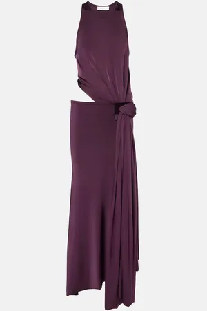 Victoria Beckham Cutout draped jersey midi dress