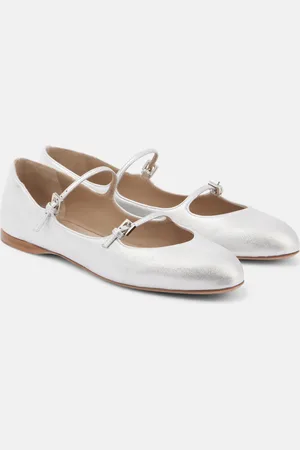 Max Mara Circus metallic leather Mary Jane flats