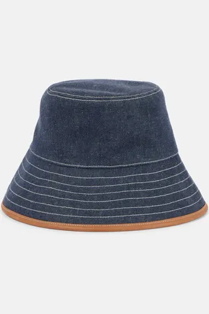 Loro Piana Zita leather-trimmed denim bucket hat