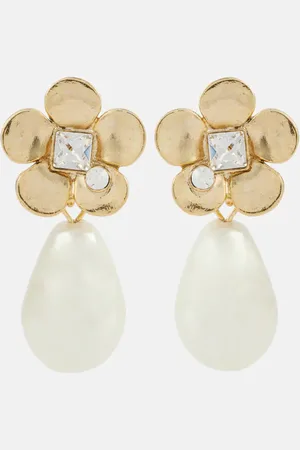 Oscar de la Renta Embellished faux pearl drop earrings