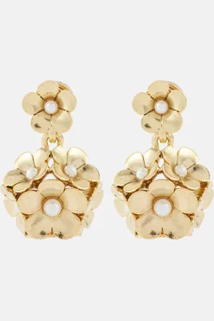 Oscar de la Renta Floral faux pearl earrings