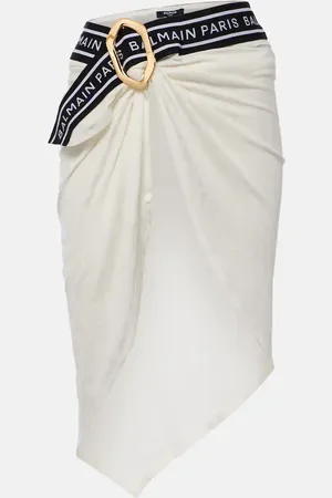Balmain Printed cotton-blend beach cover-up