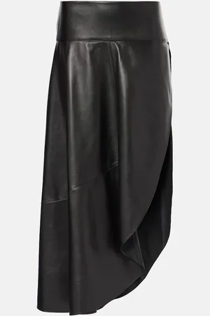Alaïa Asymmetric leather midi skirt