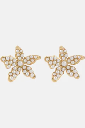Oscar de la Renta Floral faux pearl earrings