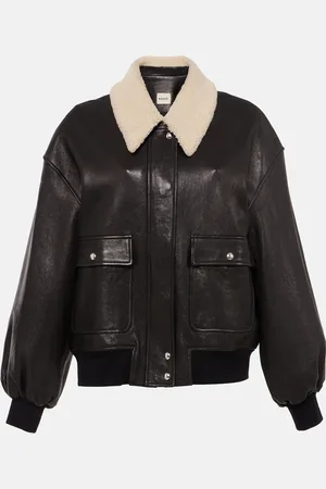 Khaite Shellar shearling-trimmed leather jacket