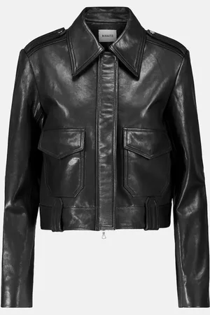 Khaite Cordelia leather crop jacket