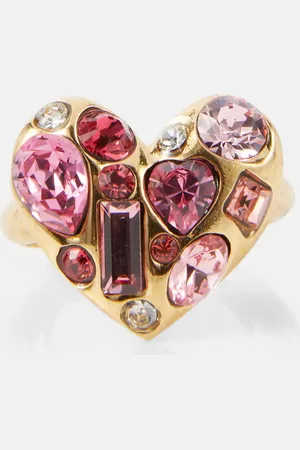 Oscar de la Renta Gemstone Heart embellished ring