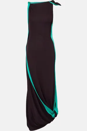 Victoria Beckham Asymmetric draped jersey midi dress