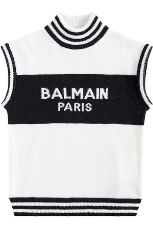 Balmain Logo wool and cashmere sweater vest