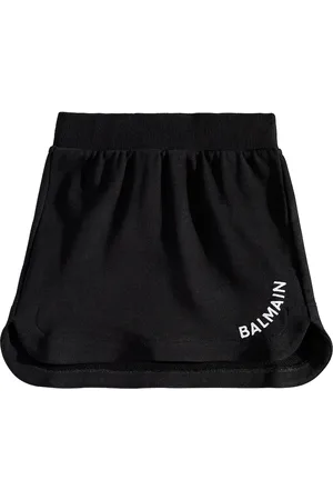 Balmain Logo cotton-blend jersey skirt