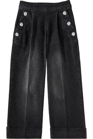 Balmain Embellished wide-leg jeans