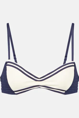 ALÉMAIS Marine smocked bikini top